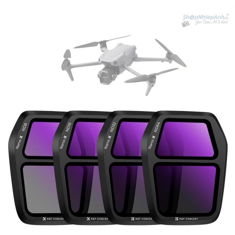 Filter K&F concept ND8+ND16+ND32+ND64 for DJI AIR 3S AGC Japanese 28 layers nano HD Glass )