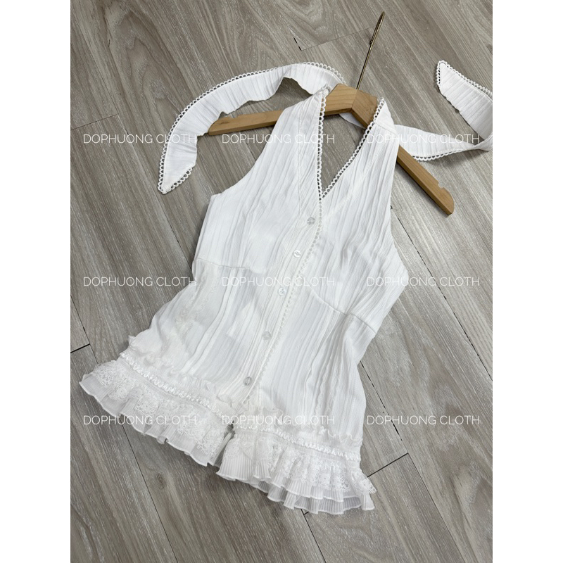(HÀNG L1 SIZE S/M ) Áo Sơ Mi Cổ Yếm Xếp Viền Ren Áo Kiểu Nữ Xẻ Cổ V Phối Bèo Ulzzang Tiểu Thư Đi Chơi Biển Nhún Bèo TIBU | BigBuy360 - bigbuy360.vn