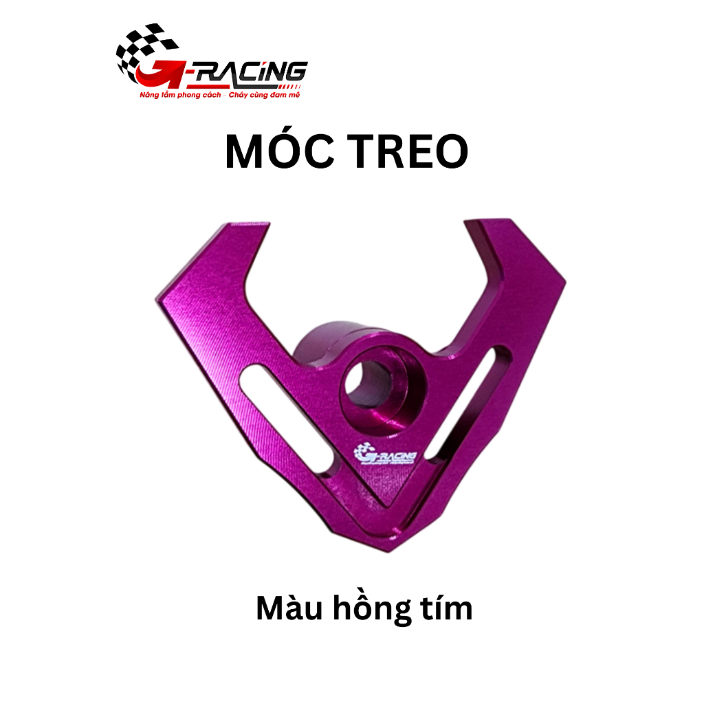 Móc treo nhôm CNC nguyên khối G-Racing Màu Hồng Tím| GMT002-8