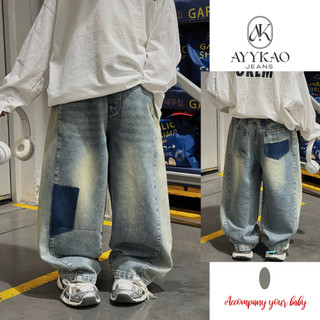 Quần jeans ống rộng cho bé kiểu dáng suông Hàn Quốc quần bò bé trai phong cách Q22 - Ayykao 