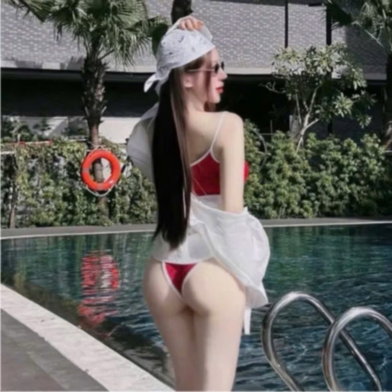 CÓ BIGSIZE Bikini Bad bikini 2 mảnh nữ có mút ngực sexy màu đỏ đồ bơi thể thao đồ hè đi biển nữ | BigBuy360 - bigbuy360.vn