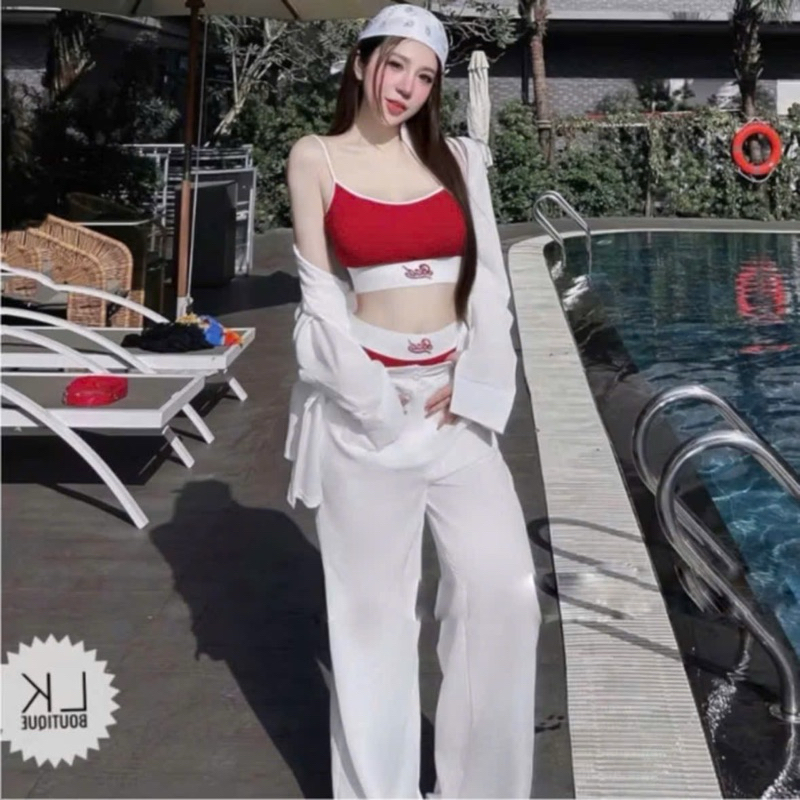 CÓ BIGSIZE Bikini Bad bikini 2 mảnh nữ có mút ngực sexy màu đỏ đồ bơi thể thao đồ hè đi biển nữ | BigBuy360 - bigbuy360.vn