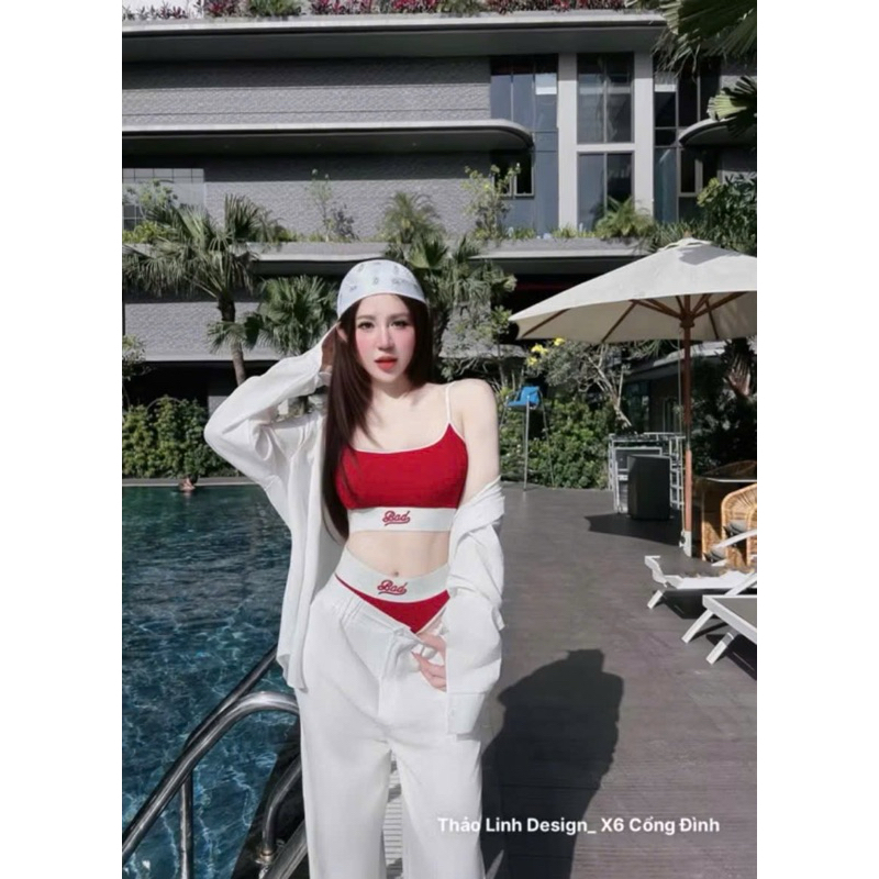 CÓ BIGSIZE Bikini Bad bikini 2 mảnh nữ có mút ngực sexy màu đỏ đồ bơi thể thao đồ hè đi biển nữ | BigBuy360 - bigbuy360.vn