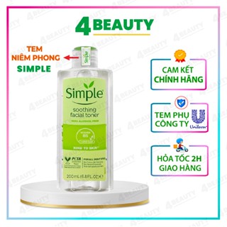 Nước Hoa Hồng Toner Simple Làm Dịu & Cân Bằng Độ Ẩm Da 200ml Kind to Skin Soothing Facial Toner
