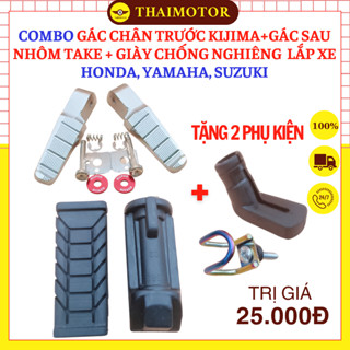 Combo Cao su trước Kijima + Gác chân sau nhôm đúc Takegawa+Bọc chống nghiêng lắp Dream, Wave, Future, Cup, Siriut, Viva