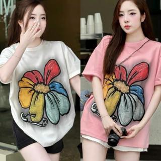 Áo phông nữ girl phố, Áo thun nữ form rộng in hoa nhiều màu nổi bật, chất cotton thoáng mát-  Minh Anh Store