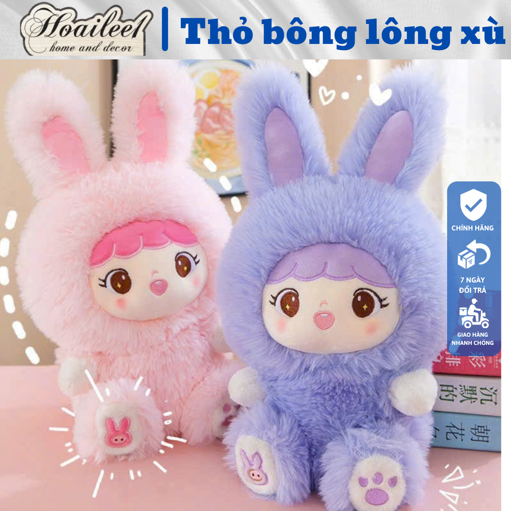 Thỏ bông Hàng nội địa Trung Chất liệu vải nung miniso kích thước 55cm 70cm 90cm 110cm