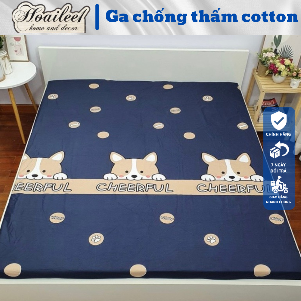 [Loại 1] Ga chống thấm cottong ga chống thấm bo chun cho bé đủ kích thước m6 m8 2m2