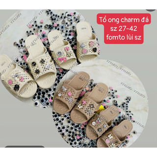  Dép tổ ong tặng kèm charm gk charm xinh cho bé nữ nam 