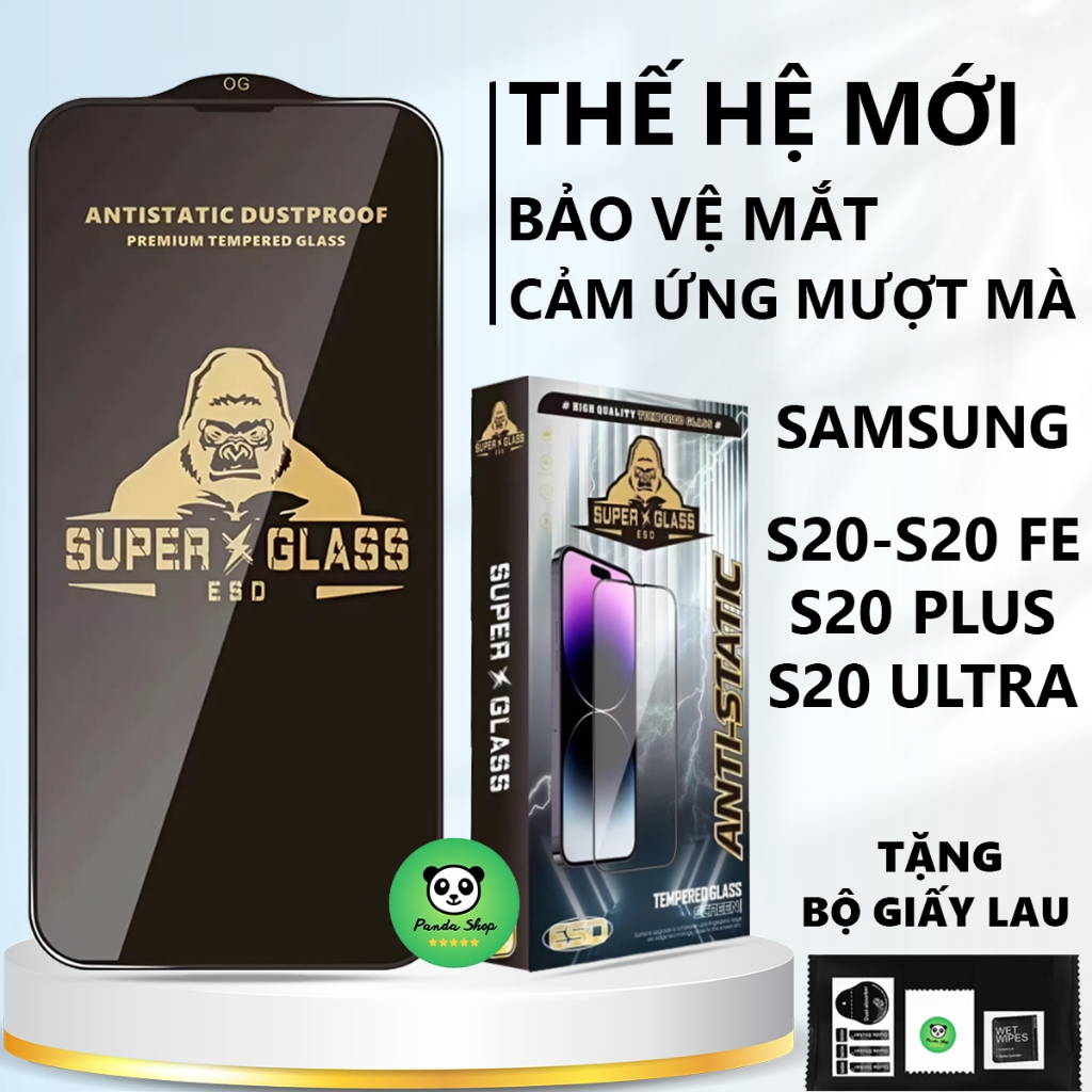 Kính cường lực cao cấp Samsung S20/ S20 PLUS/ S20 FE/ S20 ULTRA cảm ứng mượt mà, full màn-Panda