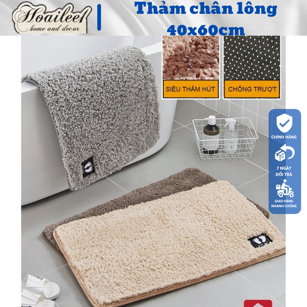 Thảm lau chân chùi chân chống trơn trượt cao cấp kích thước 40x60cm nhiều màu