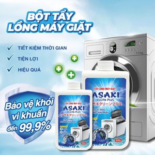 Bột Tẩy Lồng Máy Giặt ASAKI Vệ Sinh Lồng Máy Giặt Tẩy Các Vết Bẩn Tích Tụ  Chống Nấm Mốc Loại Bỏ Mùi Hôi