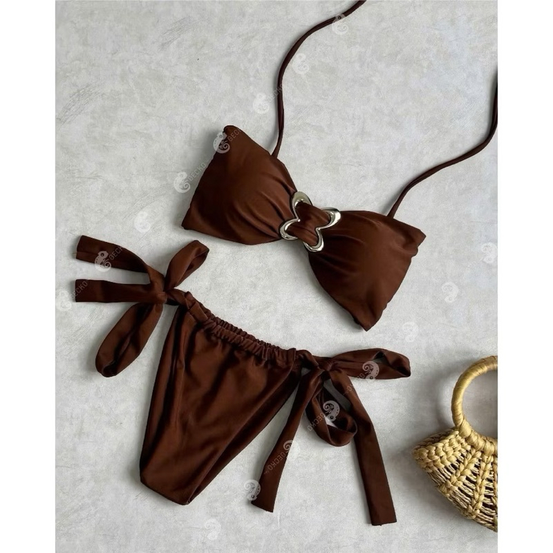 tuyetanh bikini hai mảnh quần luồn dây áo khoen màu nâu siêu xinh | BigBuy360 - bigbuy360.vn