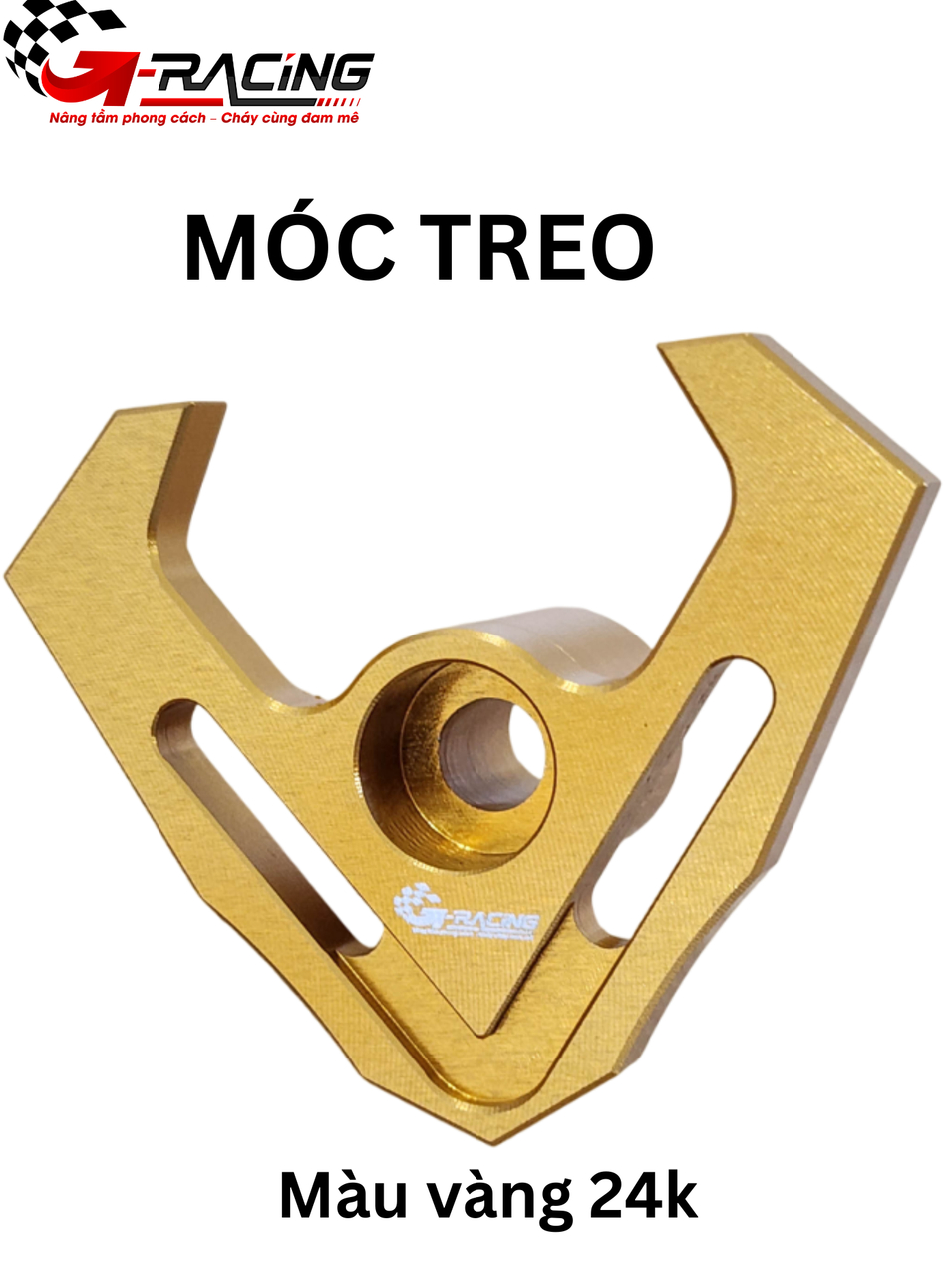 Móc treo nhôm CNC nguyên khối G-Racing Màu Vàng 24K | GMT002-2