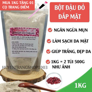 [TẶNG CỌ TRANG ĐIỂM] 1kg bột đậu đỏ nguyên chất đắp mặt trắng da (Có giấy đăng kí kinh doanh và VSATTP)