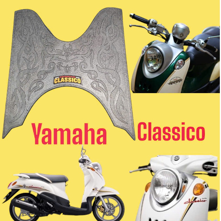 thảm lót sàn xe yamaha classico,thảm lót cao su xe classico,thảm lót chân classico,thảm để chân clas