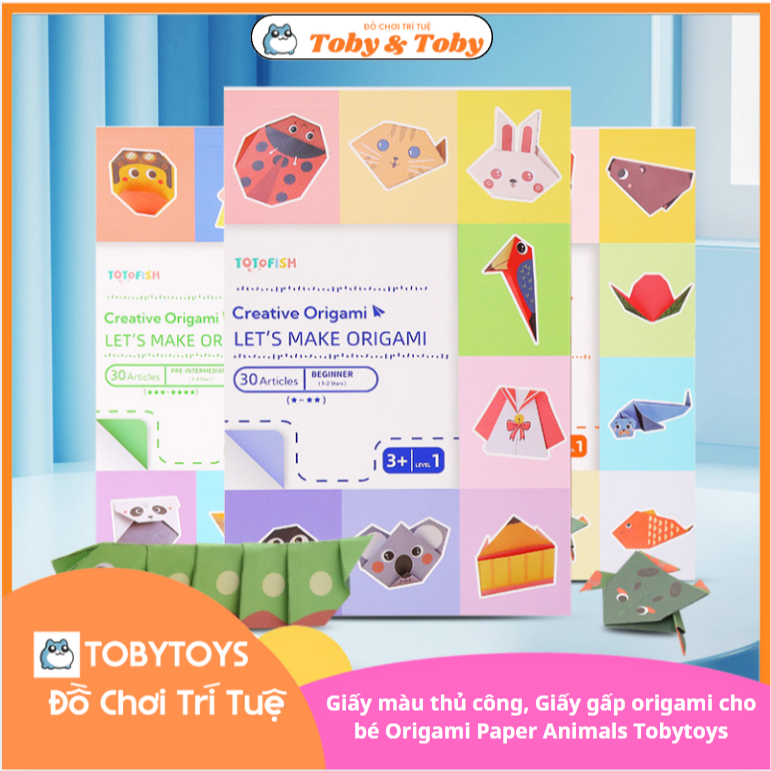 Giấy màu thủ công, Giấy gấp origami cho bé Origami Paper Animals Tobytoys