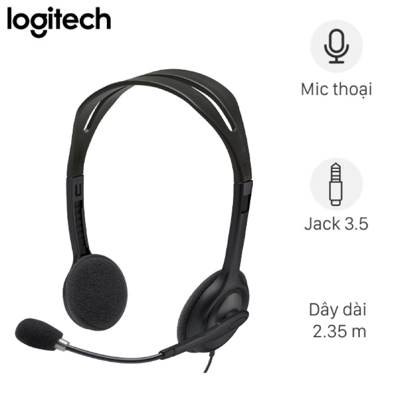 [SHIP HỎA TỐC] Tai nghe Chụp Tai Logitech H111 Chính Hãng