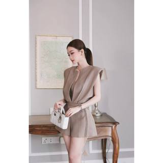 LYNCHIC-JUMSUIT LIỀN THÂN NÂU SOCOLA TRẮNG QUẦN ĐÙI TAY HẾN DNC TỰ MAY LẠI