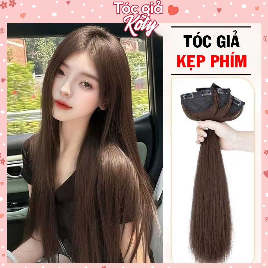 Combo 3 Tóc Giả Dài 60cm – Kẹp Phím Nửa Đầu Thẳng Xoăn Tự Nhiên Cho Nữ 
