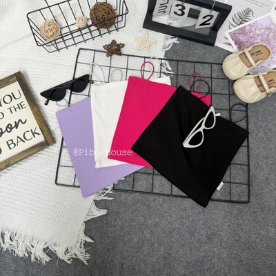 Áo 2 Dây Bé Gái Form Ống Ôm Cực Yêu, Vải Zip Mềm Mát - SIMEEFA - Pibo Store-HDB