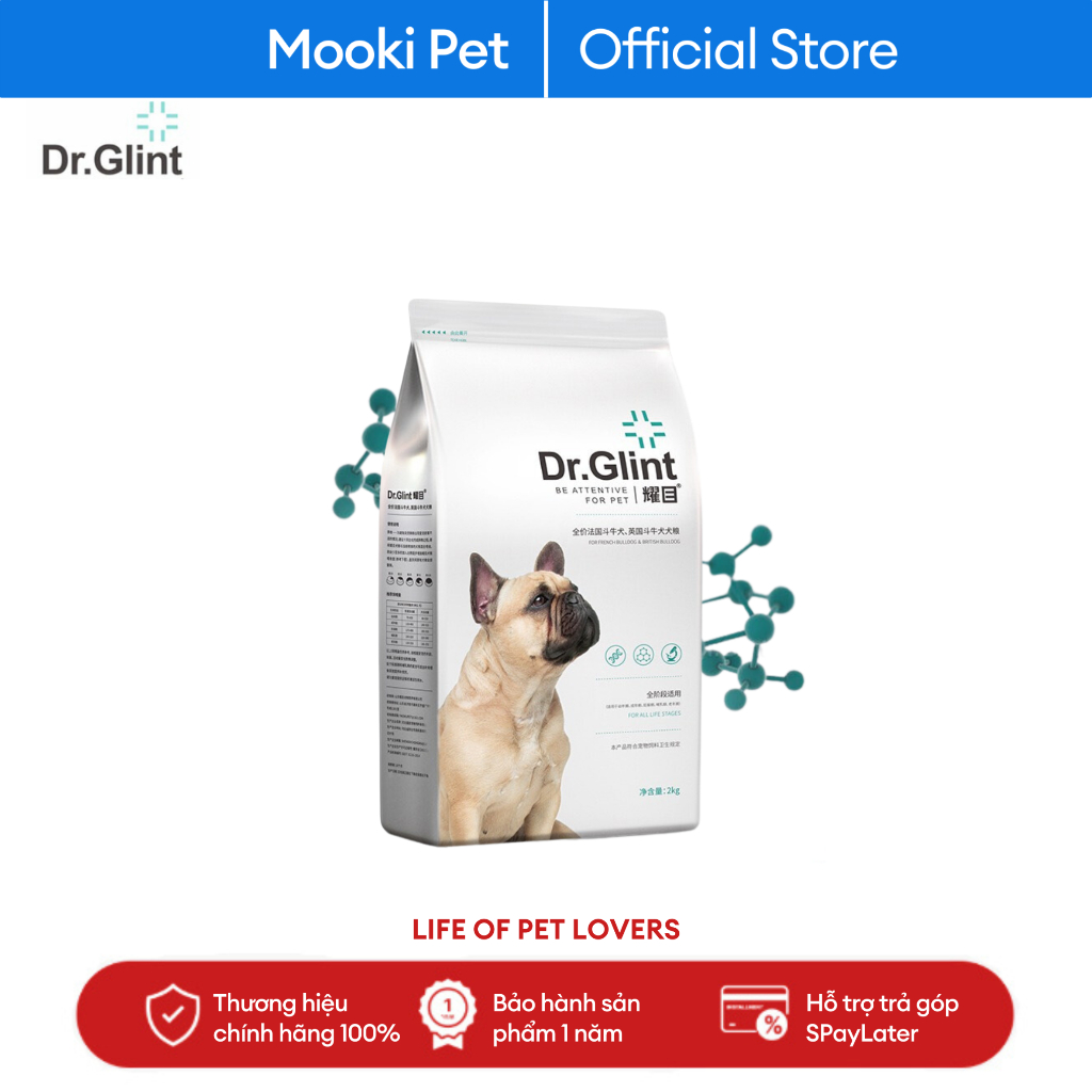 Hạt dành cho chó bull pháp và bull anh bổ sung canxi dành cho chó lớn và nhỏ Dr.Glint