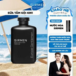 Sữa tắm gội nam 4 in 1 hương nước hoa châu Âu SIRMEN Europe Gentlemen cao cấp 350g chiết xuất công nghệ tiên tiến