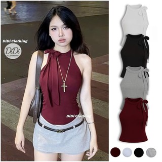  Áo 2 dây cổ yếm phối dây buộc nơ cực xinh - Chất liệu zip co giãn mềm mịn ôm body DiDiClothing -131 