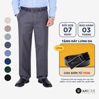 Quần âu nam không ly vải tuytsi cao cấp 2024 dành cho trung niên ANCHI - QA0-TUYTSI