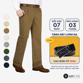 Quần kaki thô 2 ly ANCHI dành cho nam trung niên chất dày dặn - B4ACKK2022THO