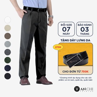 Quần kaki cotton trung niên nam cao cấp ANCHI ống suông co giãn - ACKKcotton2023