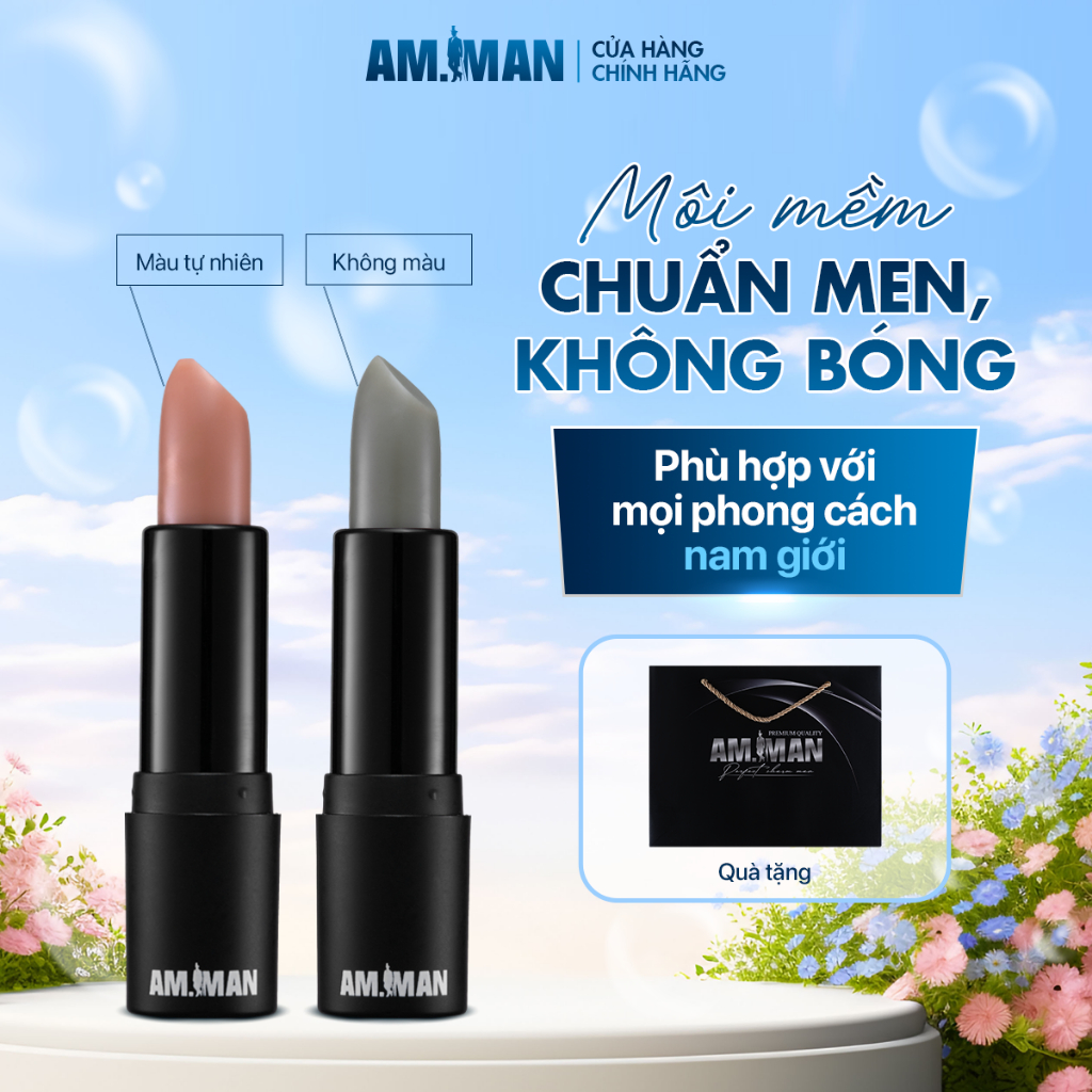 Son Dưỡng Môi Cho Nam AM.MAN LIP BALM Dưỡng Ẩm Môi, Ngừa Thâm Môi, Chống Khô Nứt Nẻ, Màu Sắc Tự Nhiên