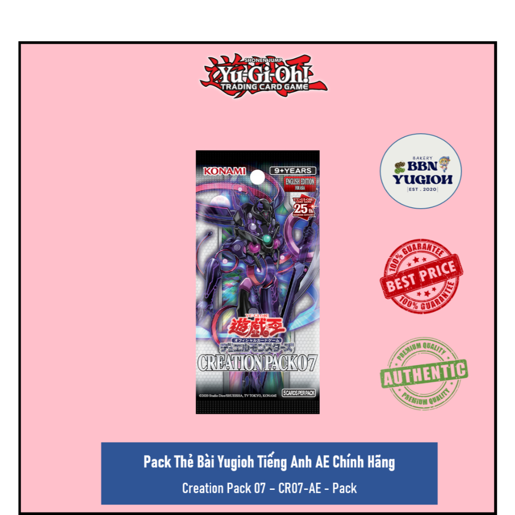 Pack Thẻ Bài Yugioh Tiếng Anh AE Chính Hãng: Creation Pack 07 - CR07-AE - Pack