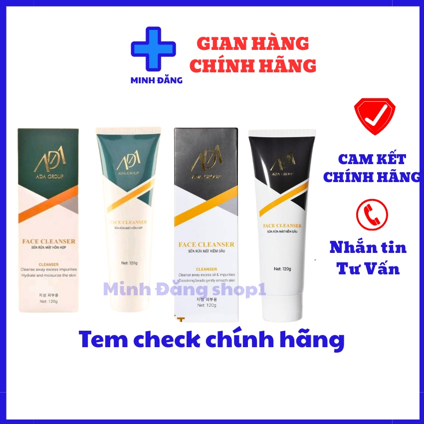  Sữa Rửa Mặt ADA Group Hỗn Hợp Và Kiềm Dầu Chính Hãng Hộp 120g Không Khô Da Lành Tính Loại Bỏ Sạch Bụi Bẩn Không Khô 