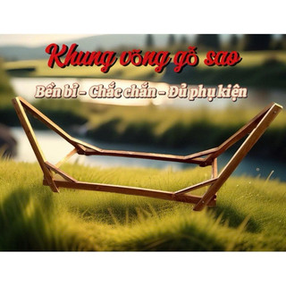 Khung võng gỗ sao tự nhiên- Giá Võng cây chắc chắn- Dễ lắp đặt