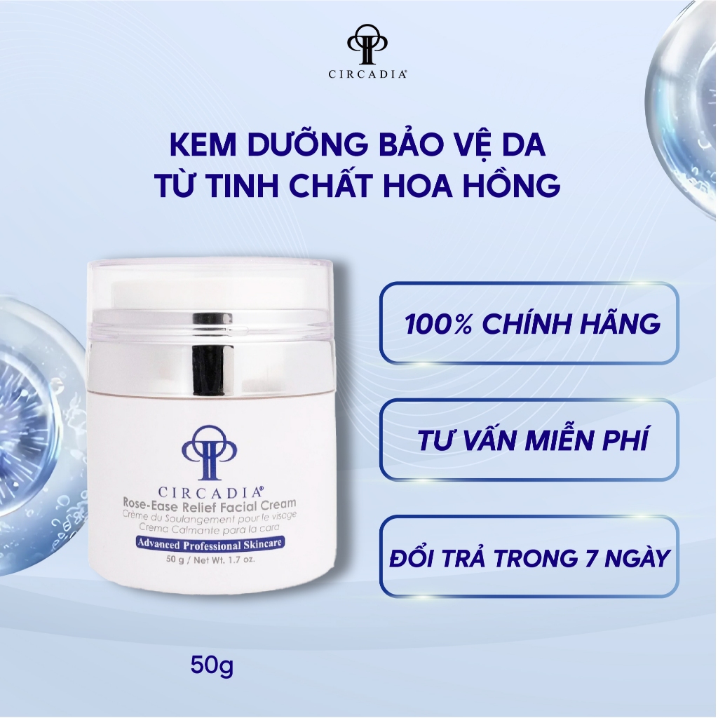 [Circadia] Kem dưỡng Rose-Ease Relief Facial Cream bảo vệ da từ tinh chất hoa hồng 50g