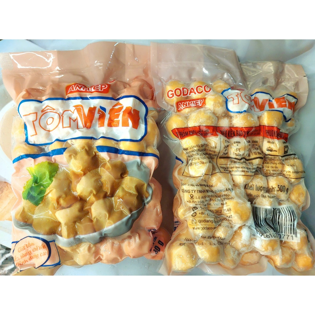 500g Tôm viên _chiên, xiên que