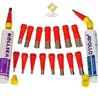 Đầu Vòi Đi Keo, Bộ Đầu Đi Keo Silicon 18 Chi Tiết, Dùng Cho Súng Bắn Keo Silicon Lọ Và Keo Túi Bằng Inox Chống Mài Mòn