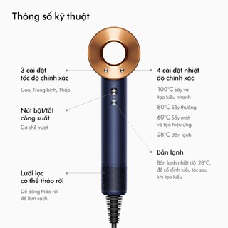 [Shopee Live x Dyson] Máy sấy tóc Dyson Supersonic ™ HD15 (Xanh phổ Vàng Đồng)