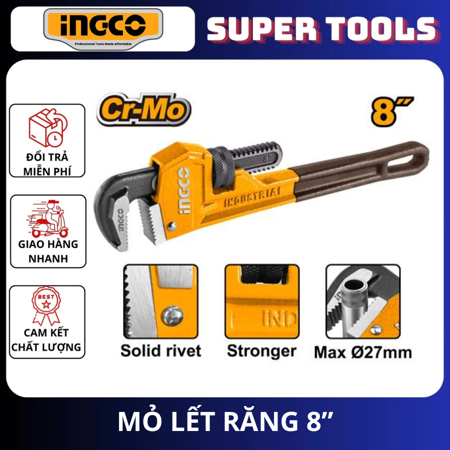 ĐỒ NGHỀ INGCO Mỏ lết răng 8”HPW0808