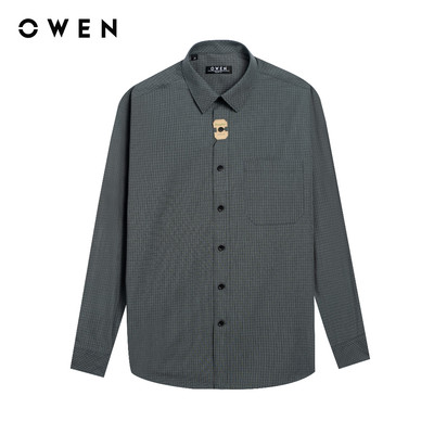 Owen - Áo sơ mi dài tay Regular Fit AR250103DT màu Xám đậm chất liệu Bamboo poly