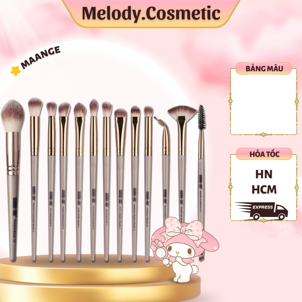 Bộ 13 Cọ Trang Điểm MAANGE Chuyên Nghiệp Cọ Makeup Trang Điểm Lông Cọ Mềm MELODY.COSMETIC C170