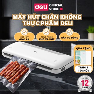 (VOUCHER 80K) Máy Hút Chân Không Thực Phẩm DELI 65K PA Hút Hàn Miệng Túi Tự Động Bảo Quản Thực Phẩm Bảo Hành