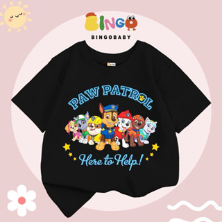 Áo thun cho bé BINGOBABY áo phông cộc tay cho bé hình Đội chú chó cứu hộ PAWPATROL chất liệu 100% cotton mềm mại ACT101