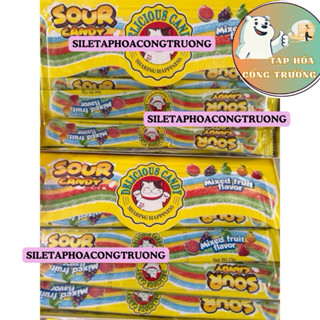 Sỉ Hộp 30 gói kẹo dẻo chua bọc đường cầu vòng siêu ngon cho bé, sỉ đồ chơi đồ ăn vặt