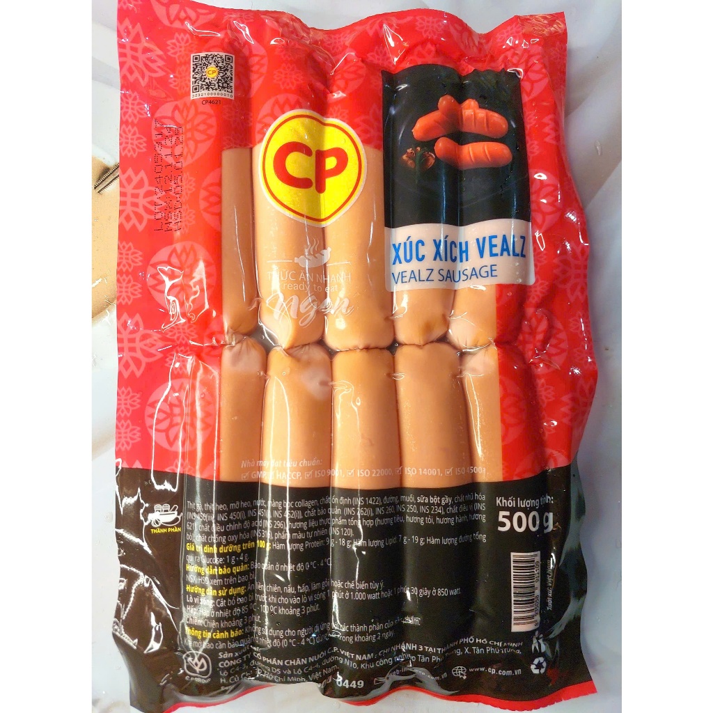 XÚC XÍCH XÔNG KHÓI VEAL CP 500g_Ngon, tiện lợi