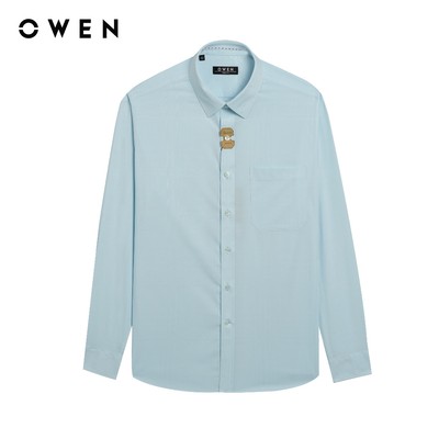 Owen - Áo sơ mi dài tay Regular Fit AR250029DT màu Xanh nhạt chất liệu Bamboo spandex