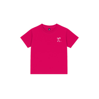 Áo thun nữ babytee màu hồng đậm in nơ TiQi Jeans