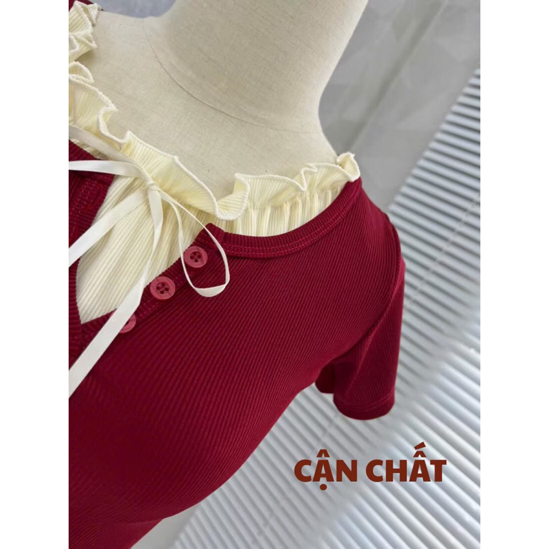 Áo nữ tiểu thư Croptop - CÓ BIGSIZE - chất thun gân ôm dáng A294 | BigBuy360 - bigbuy360.vn