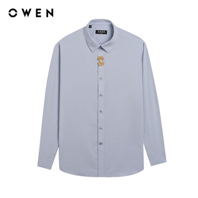 Owen - Áo sơ mi dài tay Slim Fit AS250023D màu Tím chất liệu Bamboo spandex